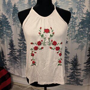 Liz & Sara Embroidered Rose Tank Top – Size XL